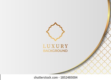 Arabic islamic elegant white luxury frame ornament background