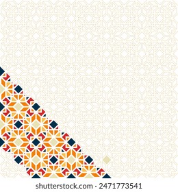 Arabic and Islamic Geometric Diagonal Pattern Design with Stroke