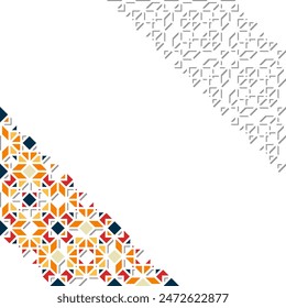 Arabic and Islamic Geometric Diagonal Pattern Design with Silhouette
