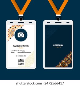 Arabic and Islamic Geometric ID Card Design for Business or Company