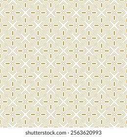 Arabic Islamic Golden luxury seamless vector pattern. Gold square luxurious geometric line tile pattern for Wedding invitation card. Art deco texture lattice background
