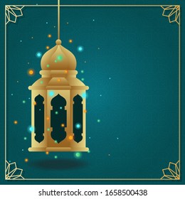 Arabic Islamic Lantern for Ramadan Kareem Eid Mubarak Background