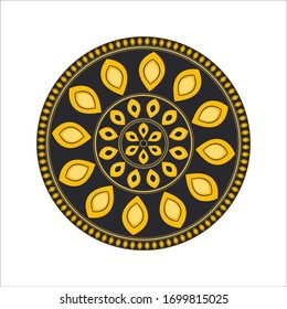 Arabic, islamic ornament - seamless pattern, indian mandala line ornament. Vector illustration.