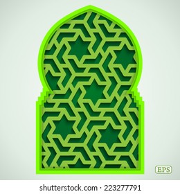 Arabic islamic pattern arch frame