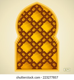 Arabic islamic pattern arch frame