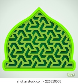 Arabic islamic pattern arch frame