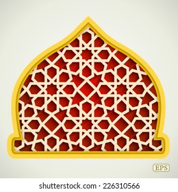 Arabic islamic pattern arch frame