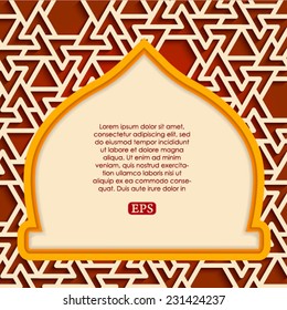 Arabic islamic pattern arch frame