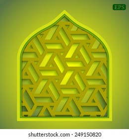 Arabic islamic pattern arch frame