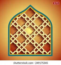 Arabic islamic pattern arch frame