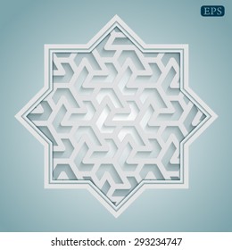 Arabic islamic pattern arch frame