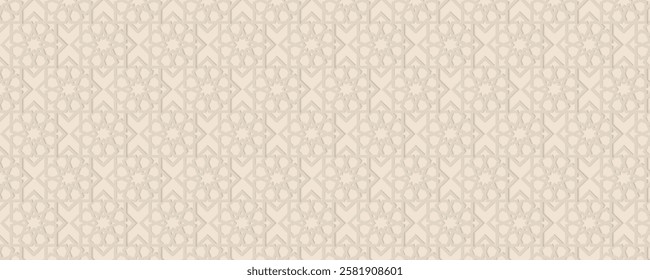 Arabic Islamic Seamless geometric pattern in authentic arabian Subtle simple golden islamic design style,Collection of oriental style Islamic Seamless pattern.