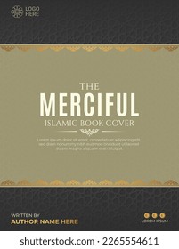 Arabic Islamic Style Book Cover Title Page Design with Luxury Border and Arabic Pattern