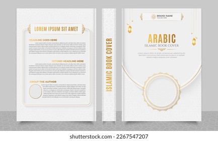 Arabic Islamic Style Book Cover Design with Arabic Pattern and Ornaments