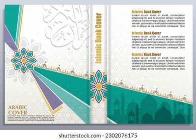 Arabic Islamic Style Book Cover Design with Arabic Pattern and Ornaments