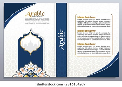 Arabic Islamic Style Book Cover Design with Arabic Pattern and Ornaments