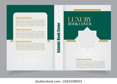 Arabic Islamic Style Book Cover Design with Arabic Pattern Border