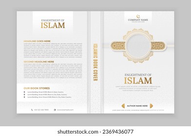 Arabic Islamic Style Book Cover Design with Arabic Pattern and Photo Frame