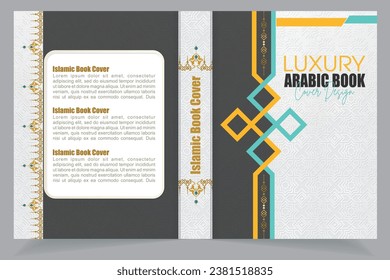 Arabic Islamic Style Book Cover Design with Arabic Pattern Border