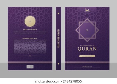 Arabisch Islamischer Stil Buch Cover Design mit arabischem Muster und interlaced Bilderrahmen