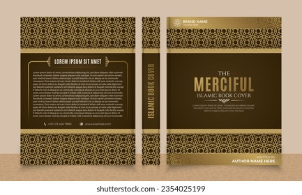 Arabic Islamic Style Brown Book Cover Design with Arabic Pattern