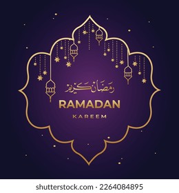 Arabic Islamic text Ramadan Kareem  post vector illustration 