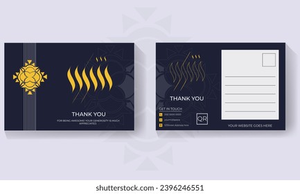 Arabic Islamic thank you postcard  