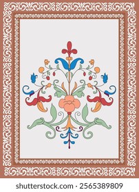 Arabic or Islamic Traditional floral frame set , Illustration for Arabic floral frame Traditional Islamic multicolor multicolor bundle design 