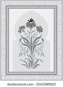 Arabic or Islamic Traditional floral frame set , Illustration for Arabic floral frame Traditional Islamic multicolor multicolor bundle design 