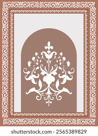 Arabic or Islamic Traditional floral frame set , Illustration for Arabic floral frame Traditional Islamic multicolor multicolor bundle design 