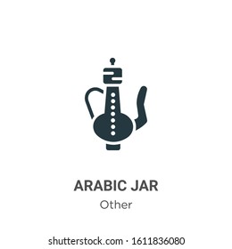 Arabic jar glyph icon vector on white background. Flat vector arabic jar icon symbol sign from modern other collection for mobile concept and web apps design.