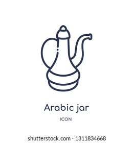 arabic jar icon from other outline collection. Thin line arabic jar icon isolated on white background.