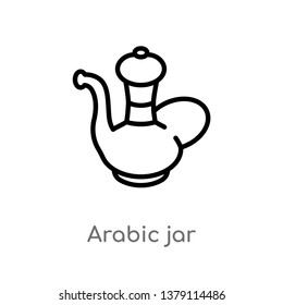 arabic jar vector line icon. Simple element illustration. arabic jar outline icon from other concept. Can be used for web and mobile