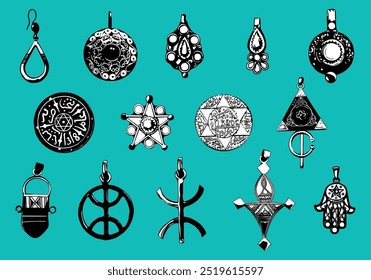 Arabic Jewelry Amazigh Touareg Vector