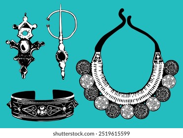 Arabic Jewelry Amazigh Touareg Vector