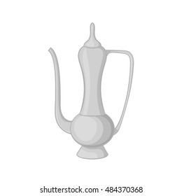 Arabic jug icon in black monochrome style isolated on white background. Dishes symbol vector illustration