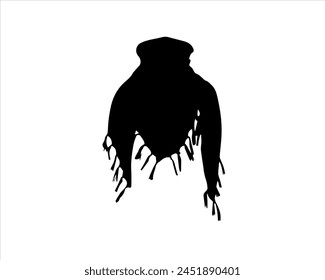 Arabic keffiyeh head scarf silhouette icon logo vector illustration isolated on white background