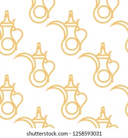 Arabic kettle pattern. Line art geometric style.