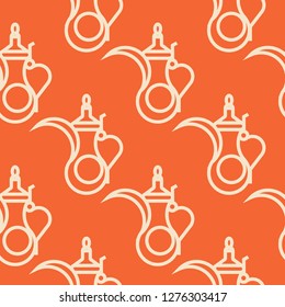 Arabic kettle pattern. Line art geometric style.