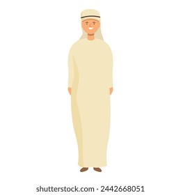 Arabic kid icon cartoon vector. Challah boy. Family celebration holiday