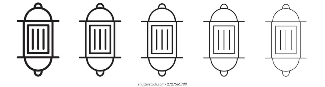 Arabic Lamp icon design in thin editable stroke style for graphic work