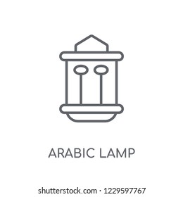 Arabic Lamp linear icon. Modern outline Arabic Lamp logo concept on white background from Religion-2 collection. Suitable for use on web apps, mobile apps and print media.