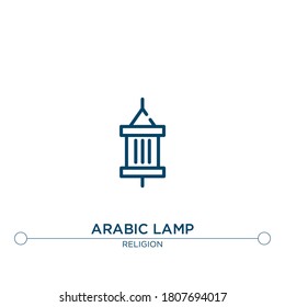 icono de vector de contorno de lámpara árabe. ilustración de elemento simple. icono de contorno de lámpara árabe a partir del concepto de religión editable. se puede usar para web y móvil

