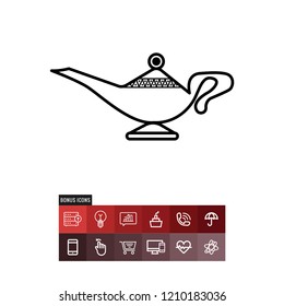 Arabic lamp vector icon