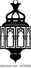 arabic lamps  ramadan, islamic home decor, vector outline silhouette illustration. Paper cut vector illustration with halloween lamp