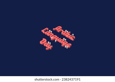 Arabic language day concept. 3D vector icon. Vector colorful illustration.