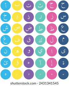 Arabic language flat color circle,icon design