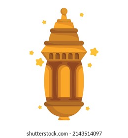 arabic lantern cartoon icon isolated