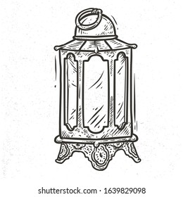 arabic lantern hand drawn isolated vector