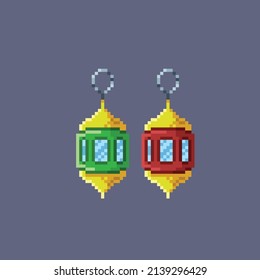 Arabic lantern in pixel style